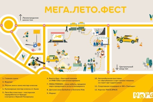 На этих выходных в Меге пройдет летний фестиваль! 🔥  12 августа с 12:00 до 22:00 парковка ТЦ со стороны Ленинградки..