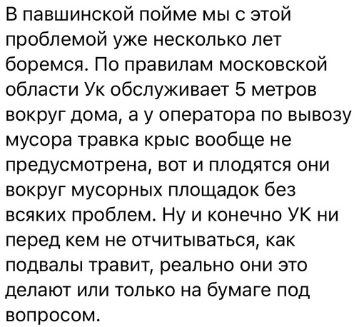 Жители разных районов Красногорска жалуются на засилие крыс. Например, в районе станции МЦД-2 "Опалиха" и ЖК..