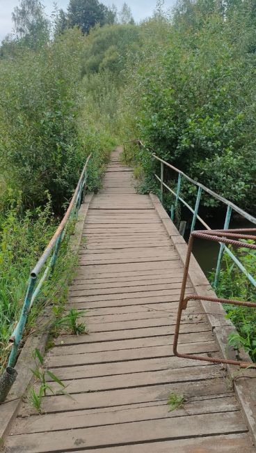 Очень прошу починить мостик через Пехорку.
Старый, ветхий, местами в дырках.  Мостик этот нужен и люди ходят..