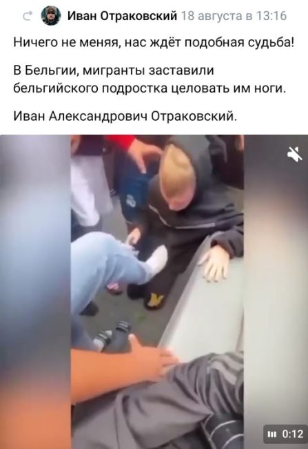 В подмосковном Одинцово мигрант оскорбляет прохожих и заставляет русских подростков целовать флаг Ирака..