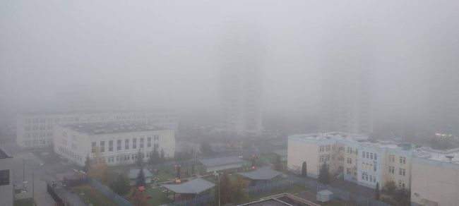 🌫 Плотный туман опускается на Москву. Юг столицы уже находится под «белой..