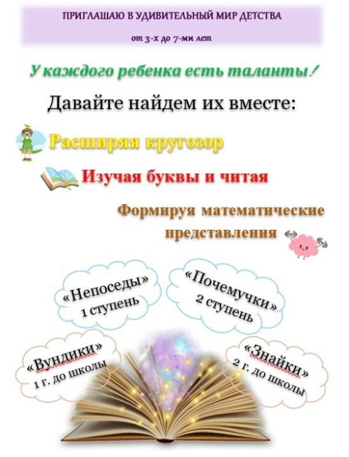 Всем добрый день 🤗
Я [id351176697| Анастасия], педагог по развивающим занятиям. Спешу сообщить, что идет набор в..