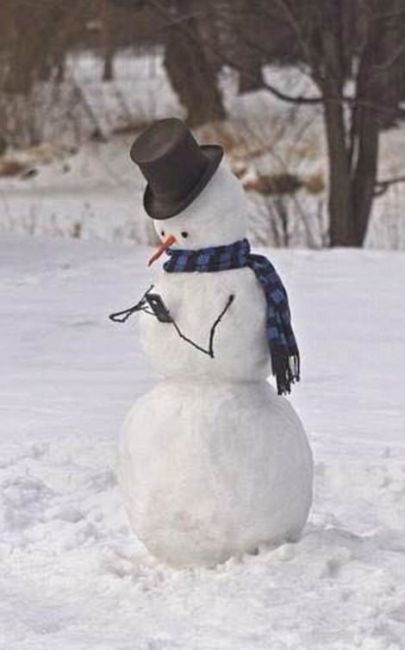 Хочу слепить внукам креативного снеговика к новому году перед домом. Что..