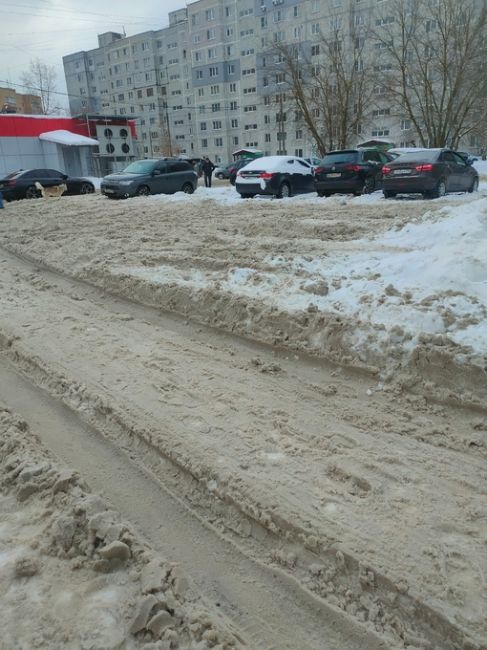 Володарского 14. Участок возле медаспекта. Не чистился ни разу за зиму . Невозможно не проехать,не пройти ...