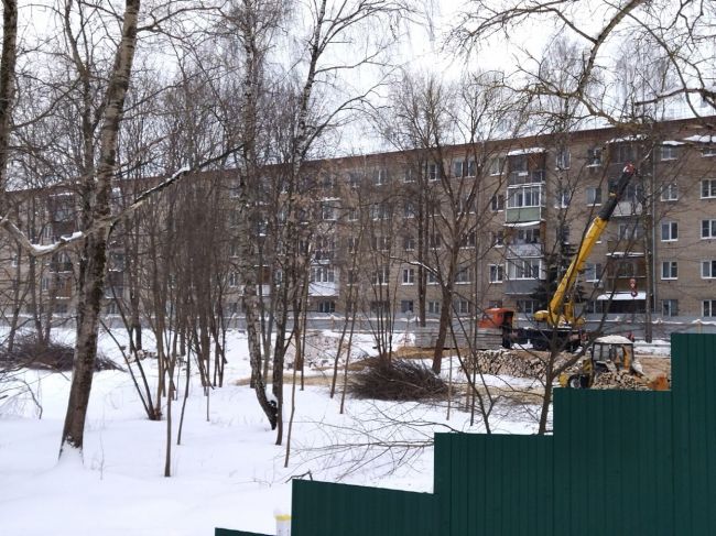 На набережной а Пушкино продолжают уничтожать зелёную зону. Остановить безумную застройку пытаются многие..