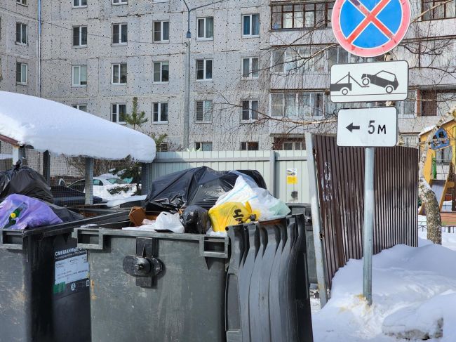 🚫 Знаки, запрещающие парковку, установили в Ногинске около контейнерных площадок.  Они появились во дворе..