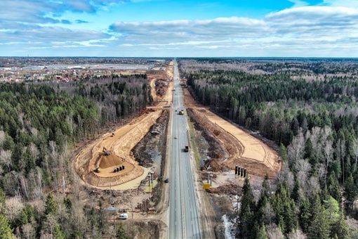 Продолжается строительство транспортной развязки на 86 км Минского шоссе в Дорохово 🏗️  Специалисты уже..