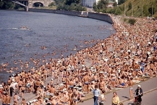 🌞Летний отдых на берегу Москвы-реки, 1970-е..