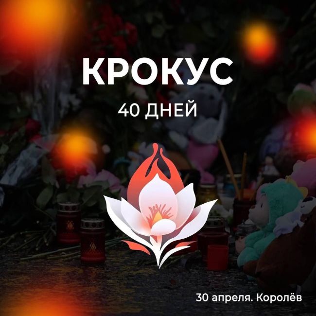 🕯Крокус. 40 дней.  30 апреля в память о жертвах страшного теракта состоится возложение цветов, зажжение..