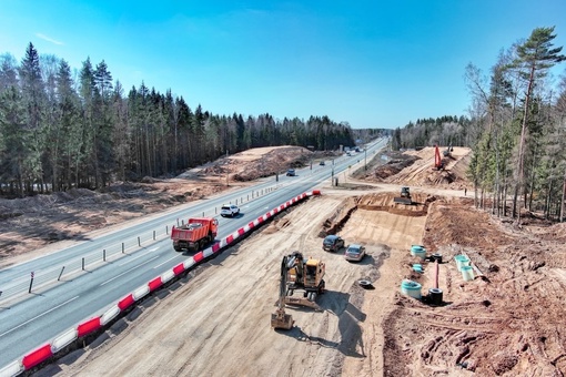 Продолжается строительство транспортной развязки на 86 км Минского шоссе в Дорохово 🏗️  Специалисты уже..