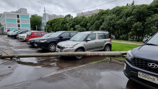 В 14ом микрорайоне повалило столбы возле корпуса..