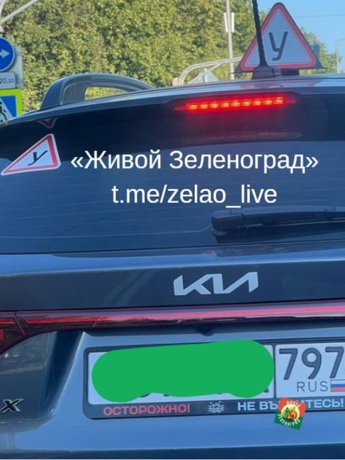 🚗Забавный автоинструктор ездит по Зеленограду (обратите внимание на нижнюю часть номера).  ТГК Живой..