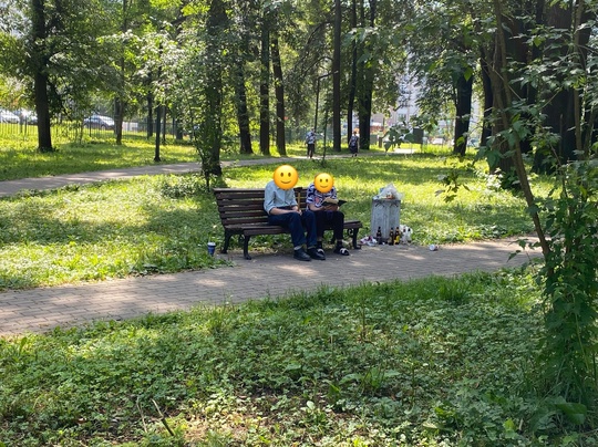 Уважаемая администрация города, примите пожалуйста меры. Парк Мысово. Бабушка рядышком с дедушкой читают..