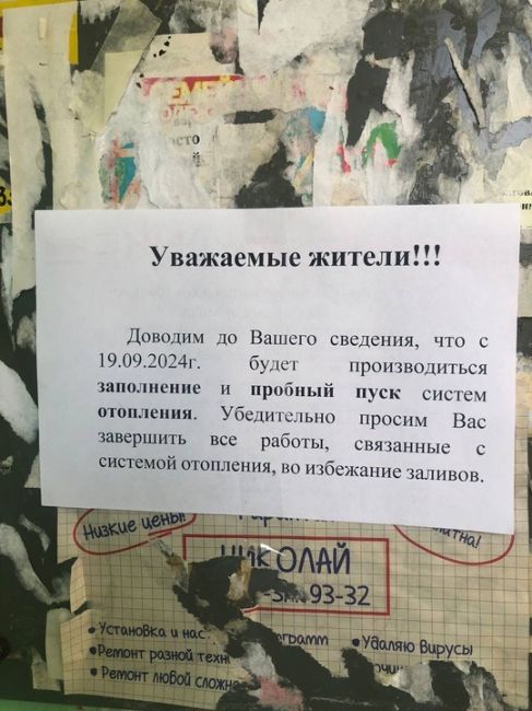 Холодные дни не за горами. Об этом напоминают объявления, развешанные в подъездах жилых..