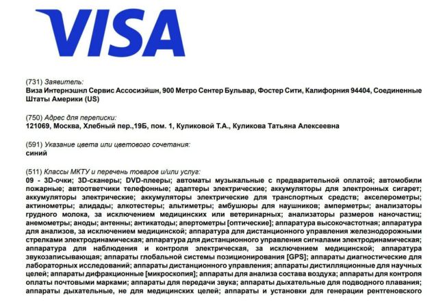 ⚡️Visa возвращается в Россию: компания зарегистрировала товарный знак, связанный с криптой и банковскими..