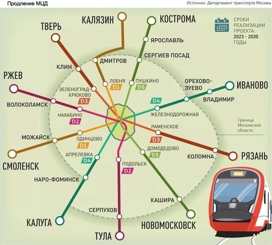 МЦД-3 продлят до Твери 🚂  Продление МЦД в регионы стартует в 2025 году. По словам мэра Москвы Сергея Собянина,..