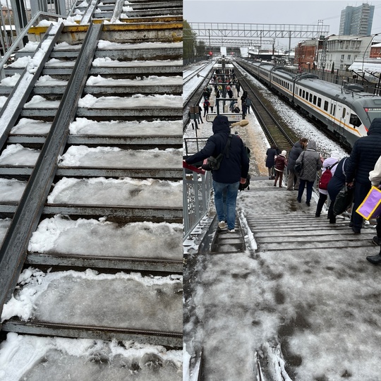 Станция Одинцово – место №1 в городе, которое обязательно нужно чистить после любого снегопада 🙈  Но РЖД..