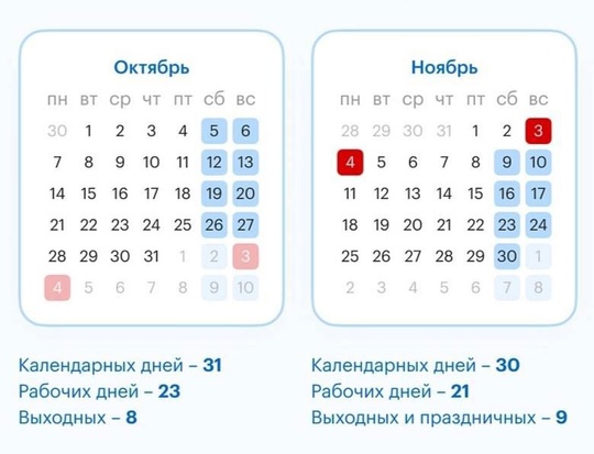 Следующая рабочая неделя будет шестидневной.  Она начнется 28 октября и закончится 2 ноября, после чего 3 и 4..