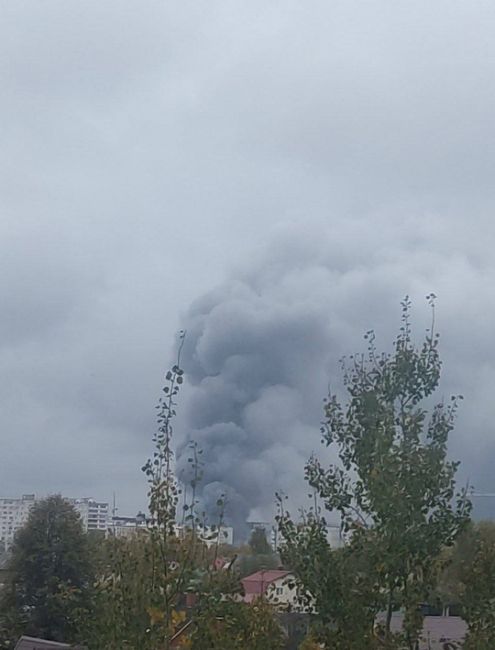 Центральнвй рынок горит в Ногинске.  Площадь пожара 3000 кв.м. Пожарные локализовали огонь, пострадавших..