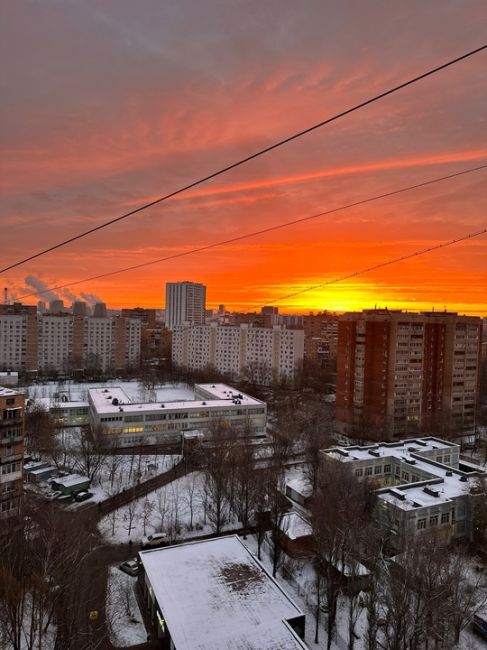 Завораживающий рассвет в Химках сегодня..