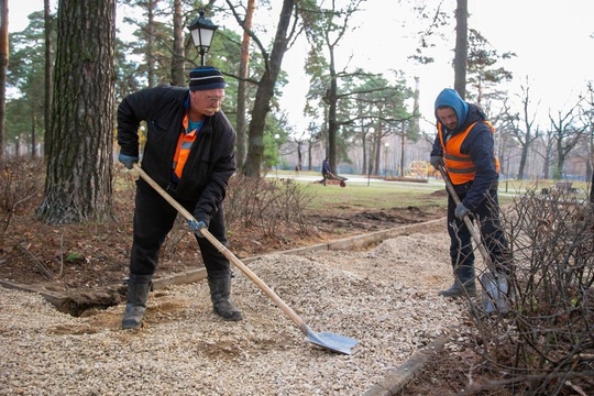 🌳 В озерском парке «Дубки» приступили к ремонту пешеходных дорожек  На территории популярного в Озерах..