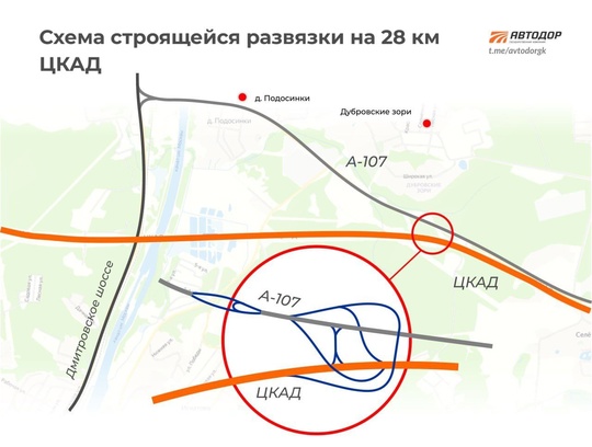 ⚠В Московской области приступили к первому этапу строительства транспортной развязки в районе пересечения..