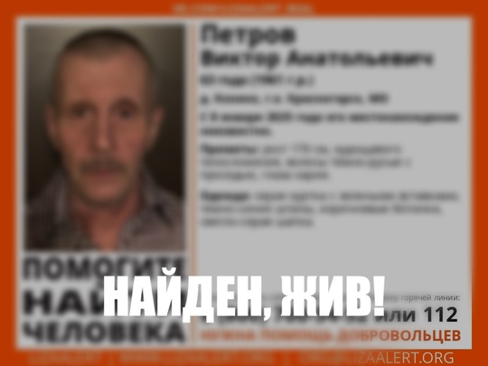 Внимание! Помогите найти человека! 
Пропал #Петров Виктор Анатольевич, 63 года, д. #Козино, г.о. #Красногорск,..