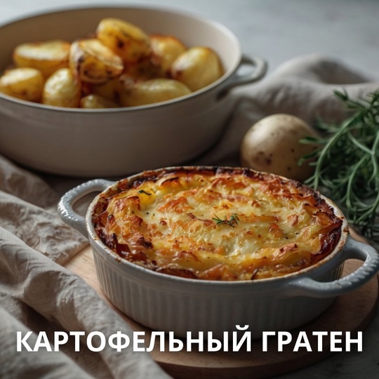 Картофельный гратен: хрустящая корочка и нежная начинка!  Это блюдо — идеальный компромисс между простотой..